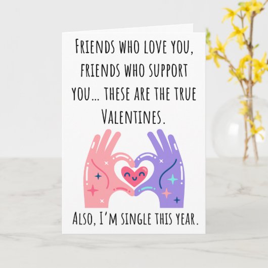 Funny Valentine ich bin Single in diesem Jahr gesc Karte (Gelbe Blume)