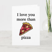 Funny Valentine - Ich Liebe Sie mehr als Pizzakart Karte (Vorderseite)