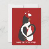 Funny Valentine Katzen in der Liebe Mitteilungskarte (Vorderseite)