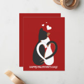 Funny Valentine Katzen in der Liebe Mitteilungskarte (Vorderseite/Rückseite Beispiel)