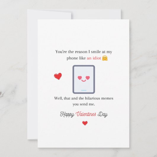 Funny Valentine lächelt wie eine Idiot-Karte Einladung (Vorderseite)