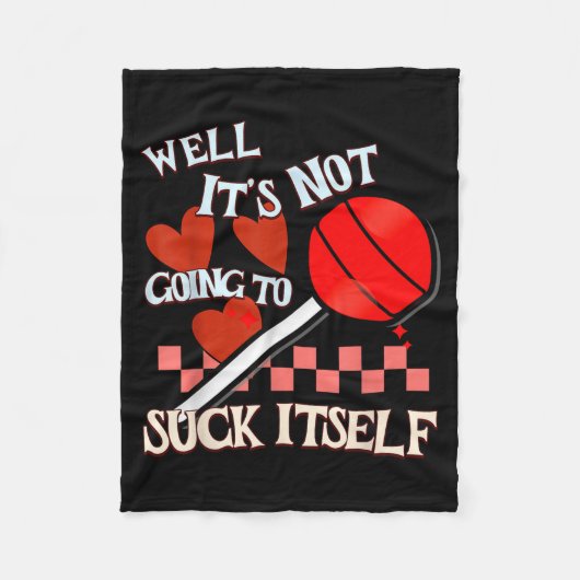 Funny Valentine Lollip Cheeky Rude Adult Humor Can Fleecedecke (Vorderseite)