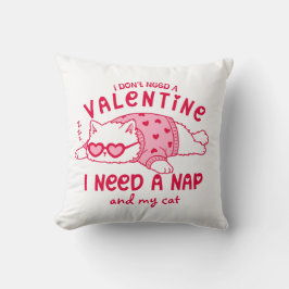 Funny Valentine Napping Cat Personalized  Kissen