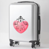 Funny Valentine pink heart Aufkleber (Koffer)