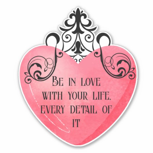 Funny Valentine pink heart Aufkleber (Vorderseite)