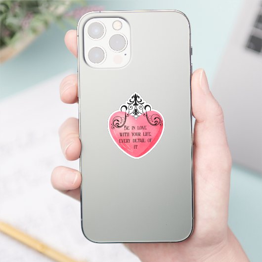 Funny Valentine pink heart Aufkleber (Telefon)