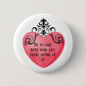 Funny Valentine pink heart Button (Vorderseite)