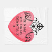 Funny Valentine pink heart Fleecedecke (Vorderseite (Horizontal))