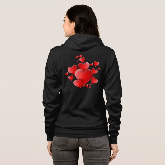 Funny Valentine pink heart Hoodie (Schwarz voll)