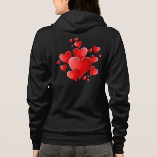 Funny Valentine pink heart Hoodie (Rückseite)