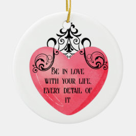 Funny Valentine pink heart Keramik Ornament