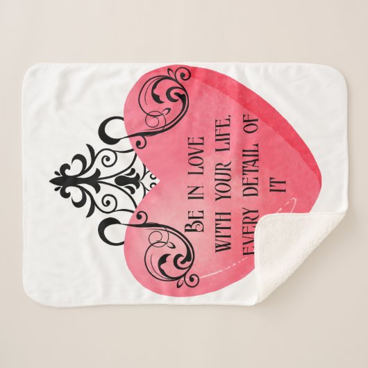 Funny Valentine pink heart Sherpadecke (Vorderseite (Horizontal))