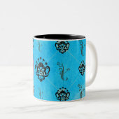 Funny Valentine pink heart Zweifarbige Tasse (VorderseiteRechts)