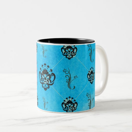 Funny Valentine pink heart Zweifarbige Tasse (VorderseiteRechts)