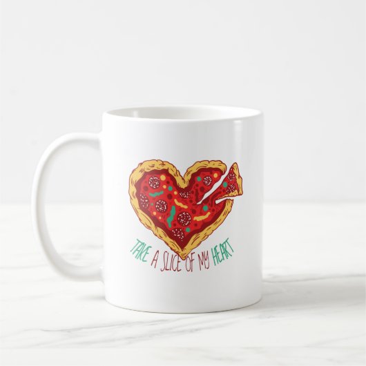 Funny Valentine PIZZA Coole Herzpartie Kaffeetasse (Links)