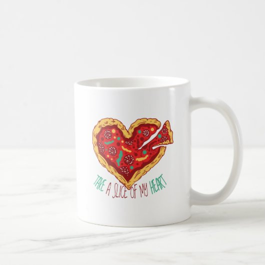 Funny Valentine PIZZA Coole Herzpartie Kaffeetasse (Rechts)