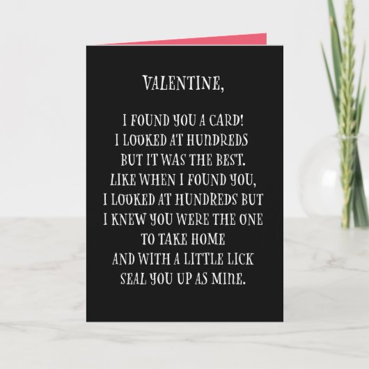Funny Valentine Poem Card Karte (Vorderseite)