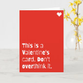 Funny Valentine’s Day Card – “Don’t Overthink It” Karte (Gelbe Blume)