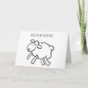 FUNNY Valentine Sheep Wooly meine Valentinkarte Feiertagskarte