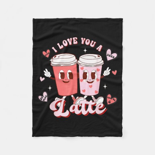 Funny Valentine Shirt I Love You A Latte Shirt For Fleecedecke (Vorderseite)