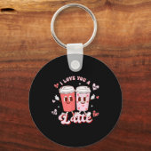 Funny Valentine Shirt I Love You A Latte Shirt For Schlüsselanhänger (Vorderseite)