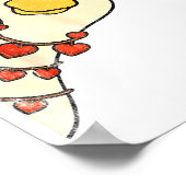 Funny Valentine Silly Gooses Duck Heart Love Match Poster (Ecke)