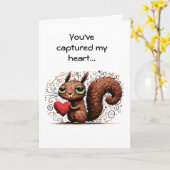 Funny Valentine Squirrel Karte (Gelbe Blume)