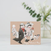 Funny Valentine Vintage Hochzeit Postkarte (Stehend Vorderseite)