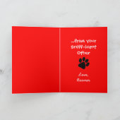 Funny Valentine vom Hund bis zum Besitzer Fotokart Karte (Innenseite)