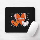 Funny Valentines Baseball Basketball Football Hear Mousepad (Mit Mouse)