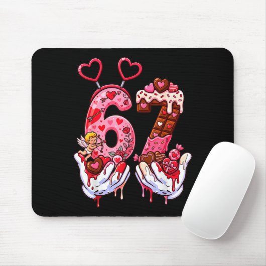 Funny Valentine's Day 67 Meme Hands Six Seven Cud  Mousepad (Mit Mouse)