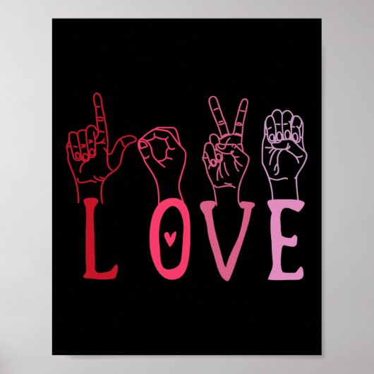 Funny Valentines Day Asl  Poster (Vorne)
