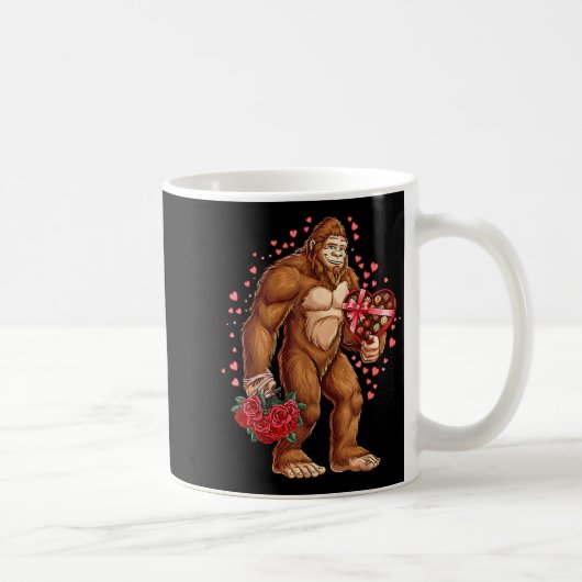 Funny Valentines Day Bigfoot Heart Love Sasquatch Kaffeetasse (Rechts)