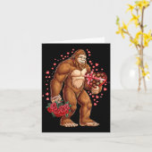 Funny Valentines Day Bigfoot Heart Love Sasquatch Karte (Gelbe Blume)