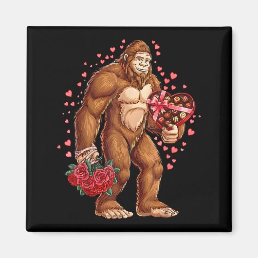 Funny Valentines Day Bigfoot Heart Love Sasquatch Magnet (Vorne)