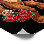 Funny Valentines Day Bigfoot Heart Love Sasquatch Poster (Ecke)