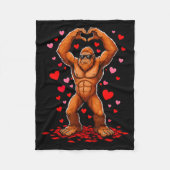 Funny Valentines Day Bigfoot Heart Sungles Sasquat Fleecedecke (Vorderseite)