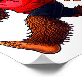 Funny Valentines Day Bigfoot Heart Sungles Sasquat Poster (Ecke)