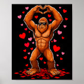 Funny Valentines Day Bigfoot Heart Sungles Sasquat Poster (Vorne)