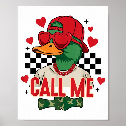 Funny Valentine's Day Boy Duck Hunting Call Me Tod Poster (Vorne)