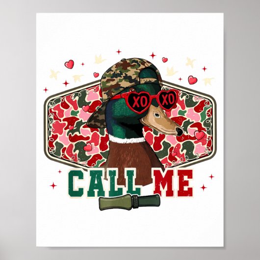 Funny Valentine's Day Boy Duck Hunting Call Me Tod Poster (Vorne)