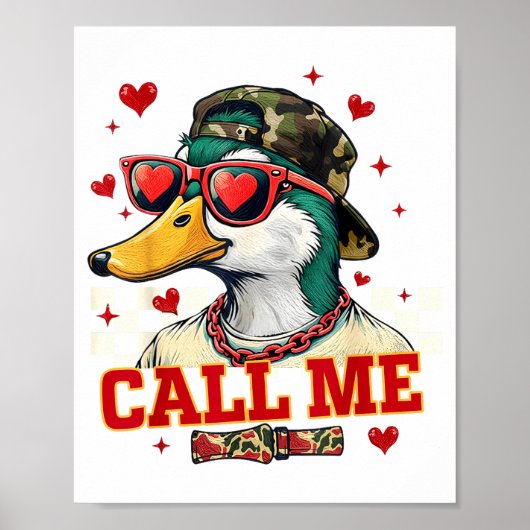 Funny Valentine's Day Boy Duck Hunting Call Me Tod Poster (Vorne)