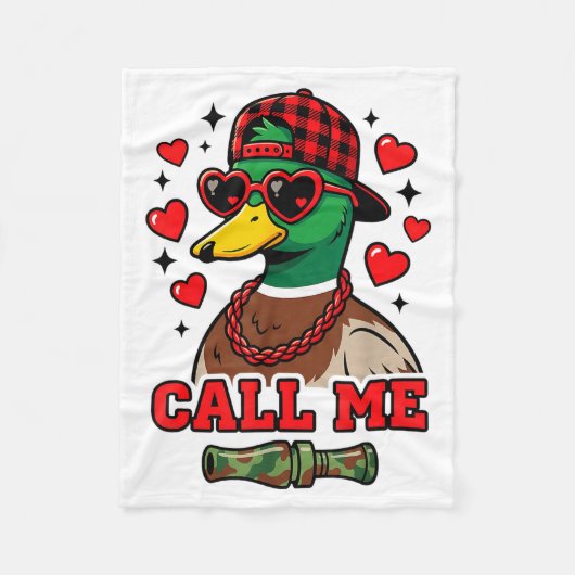 Funny Valentines Day Call Me Duck Hunting Men Wome Fleecedecke (Vorderseite)