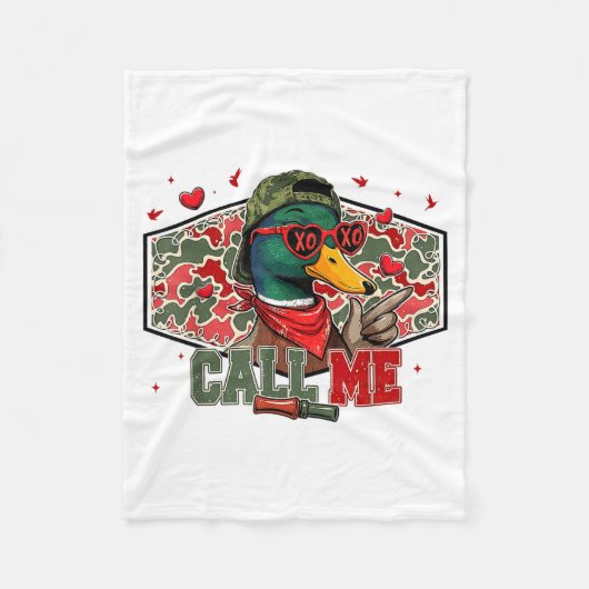 Funny Valentines Day Call Me Duck Hunting Men Wome Fleecedecke (Vorderseite)