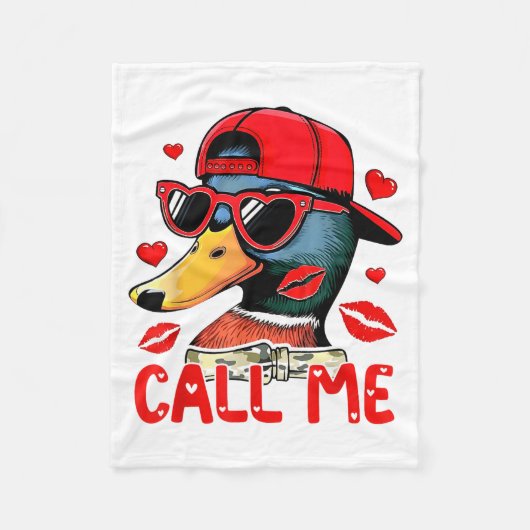 Funny Valentines Day Call Me Duck Hunting Men Wome Fleecedecke (Vorderseite)