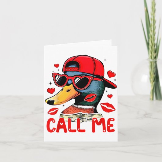 Funny Valentines Day Call Me Duck Hunting Men Wome Karte (Vorderseite)