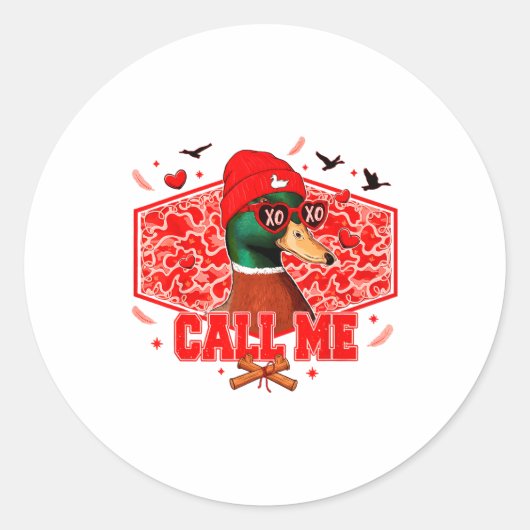 Funny Valentines Day Call Me Duck Hunting Men Wome Runder Aufkleber (Vorderseite)