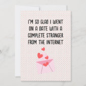 Funny Valentine's Day Card - Glad I met you online Einladung (Vorderseite)