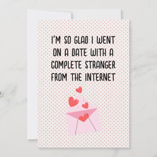Funny Valentine's Day Card - Glad I met you online Einladung (Vorderseite)