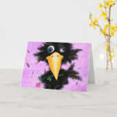 Funny Valentine's Day Card In Liebe Crow mit Rose Karte (Gelbe Blume)